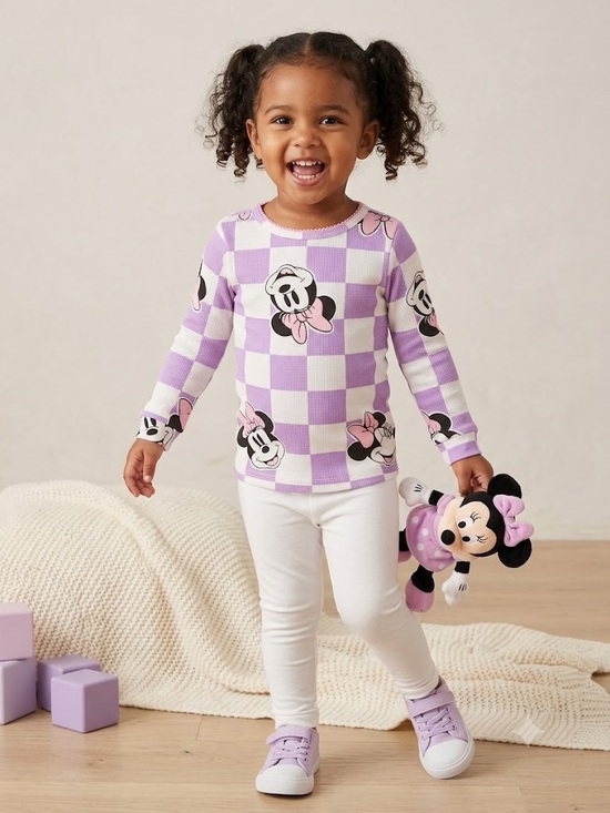 Disney Other - ♥️SOLD♥️ Disney Purple and White Checker Minnie Mouse Long Sleeve Top